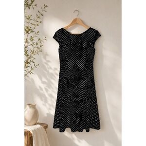 Joseph Ribkoff Polka Dot Fit & Flare Dress Size 6 Made in Canada Retro Classic